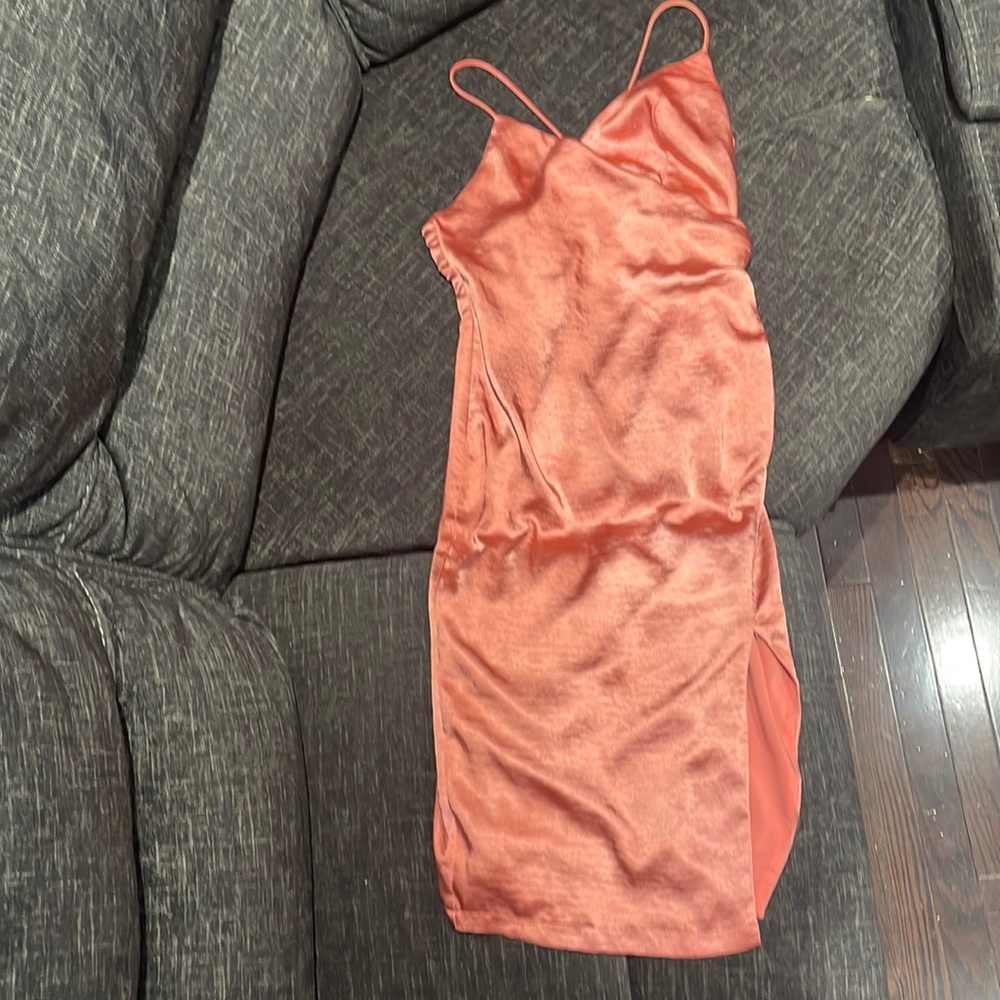 Satin Peach Dress